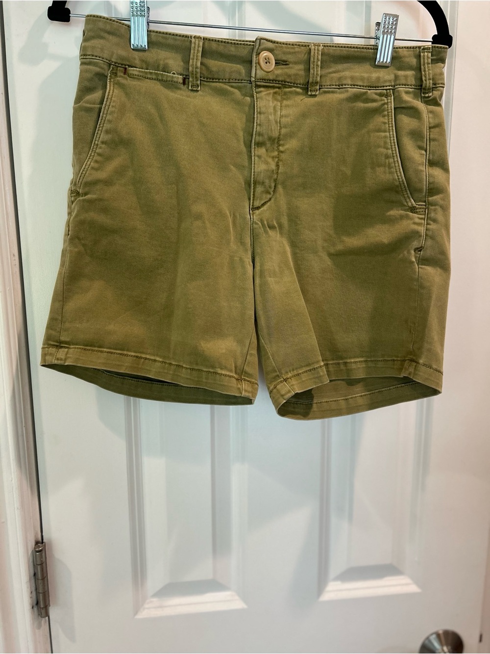 Anthropologie Olive Green High-Rise Utility Shorts - Picture 2 of 8